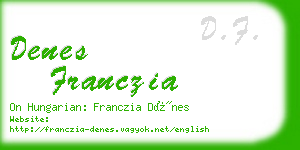 denes franczia business card